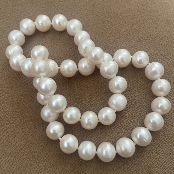 High quality cultured freshwater 11 mm pearl solid sterling silver necklace - Picture 6 of 12